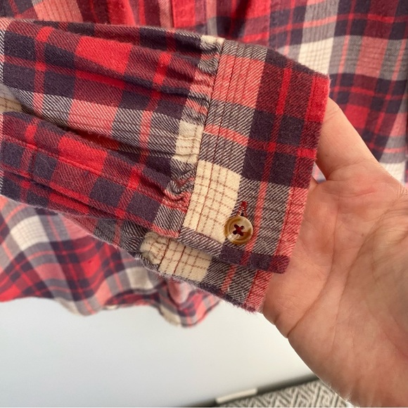 Anthropologie Medford Plaid Flannel Button-Up Top Size 4 - Picture 9 of 9